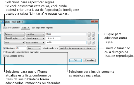 iTunes smartplaylist Como criar uma Lista Inteligente