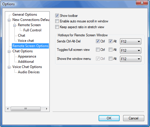 Radmin options rscreen Remote screen