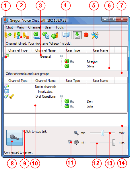 Radmin vcmainwndparts User interface