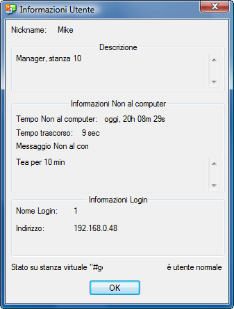 Radmin userdescr Stato delle presenze