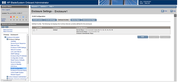 HP BladeSystem 153169 Adding, editing, and removing VLANs