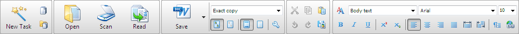 Toolbars Finereader wizardbar Toolbars