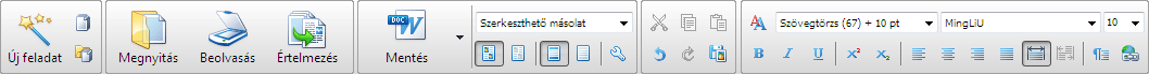 Eszköztárak Finereader wizardbar Eszköztárak