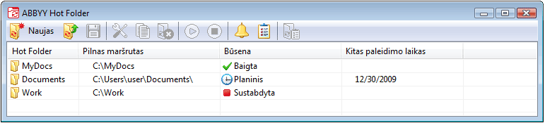 Pagrindinis langas Finereader hfmainwindow Pagrindinis langas