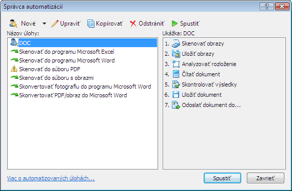 Správa automatizovaných úloh programu ABBYY FineReader Finereader taskautomationmanager Správa automatizovaných úloh programu ABBYY FineReader