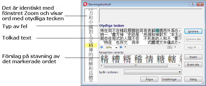 Stavningskontroll Finereader checkspellingdialogcjk Stavningskontroll