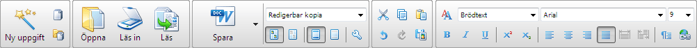 Verktygsfält Finereader wizardbar Verktygsfält