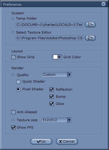 iClone prefsjpg Select Texture Editor