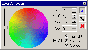 Image Optimizer color h Color Correction Control Palette (p)