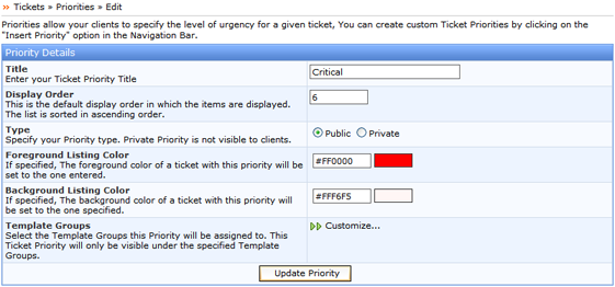 Kayako ss tickets011 Manage Priorities