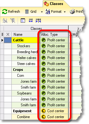 ManagePLUS for QuickBooks qsclasslistwithalloctypesassigned 13. Getting started with allocation