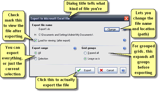 ManagePLUS for QuickBooks ref dlg export Export dialog