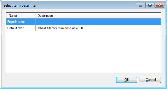 MemoQ select term base filter Select term base filter (qTerm)