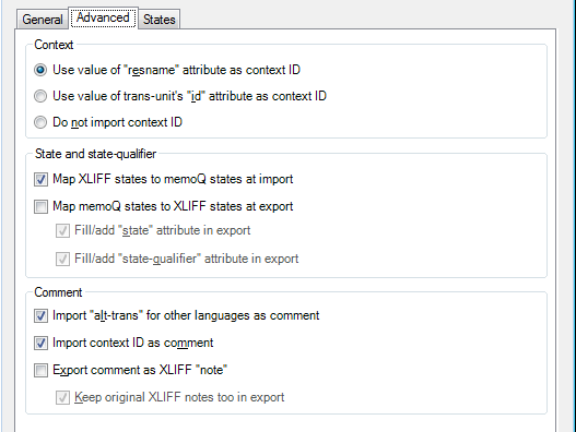 MemoQ xliff filter config advanced XLIFF files (XML Localization Interchange File Format)