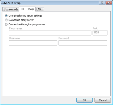 Nod32 ea config update connection HTTP Proxy