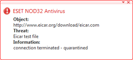 Nod32 ea antivirus behavior and user interaction การทำงานของการป้องกันไวรัสและการดำเนินการของผู้ใช้