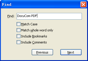 PDF Gold find Using the Find Toolbar