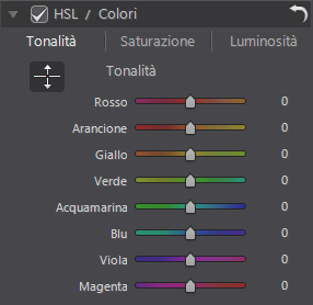 Photo Director hslsecti HSL/Colori