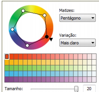 Escolher cores Photo Paint loc color harmonies Escolher cores