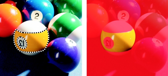 Bearbeitbare Bereiche unter Verwendung von Farbinformationen definieren Photo Paint mask sel adj color Bearbeitbare Bereiche unter Verwendung von Farbinformationen definieren