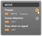 Pinnacle Studio image003 The Mode panel