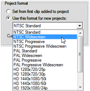 Pinnacle Studio image001 Project preferences