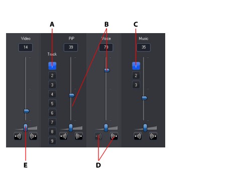 PowerDirector audiomi8 Change Audio Clip Volume Levels