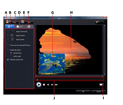 PowerDirector pipdes22 Modifying PiP Effects in the PiP Designer