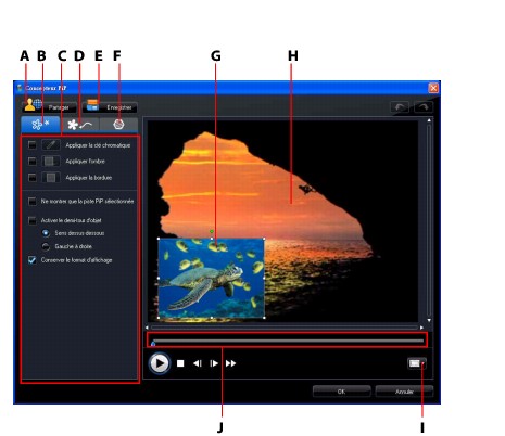 PowerDirector pipdes22 Modifier les effets PiP dans le concepteur PiP