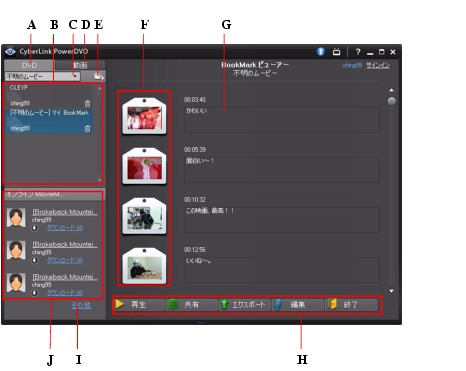 PowerDVD bookma51 BookMark の機能