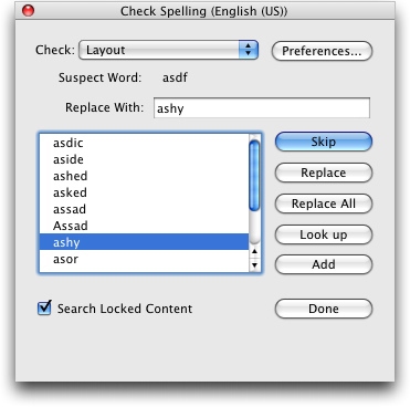 QuarkXpress pal check spelling Checking spelling