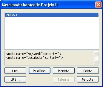 QuarkXpress db meta tags for Metakoodijoukon luominen