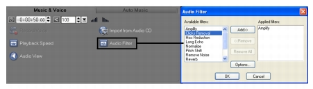 Corel Videostudio audio audio filters Applying audio filters