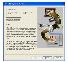 Corel Videostudio share project playback Playing back your project