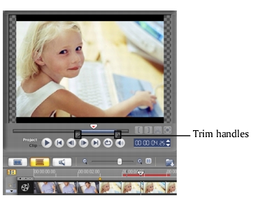 Corel Videostudio share trim bar Creating and saving a video file