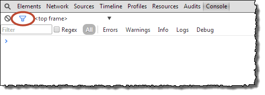 Web Studio Help browser console chrome filtertools Use the activity log