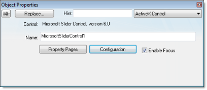 Web Studio Help dialog objectproperties activexcontrol ActiveX Control object