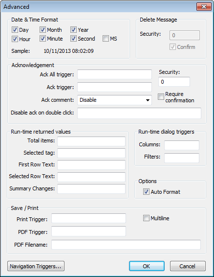 Web Studio Help dialog objectproperties alarmeventcontrol advanced Alarm/Event Control object