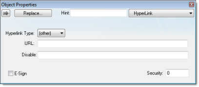 Web Studio Help dialog objectproperties hyperlink Hyperlink animation