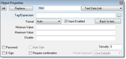 Web Studio Help dialog objectproperties textdatalink Text Data Link animation