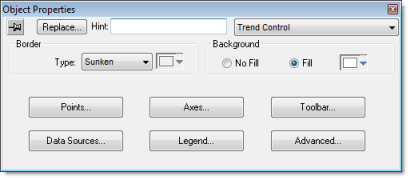 Web Studio Help dialog objectproperties trendcontrol Object Properties: Trend Control