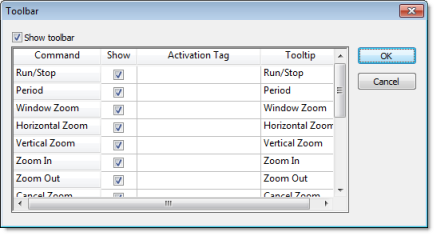 Web Studio Help dialog objectproperties trendcontrol toolbar Toolbar