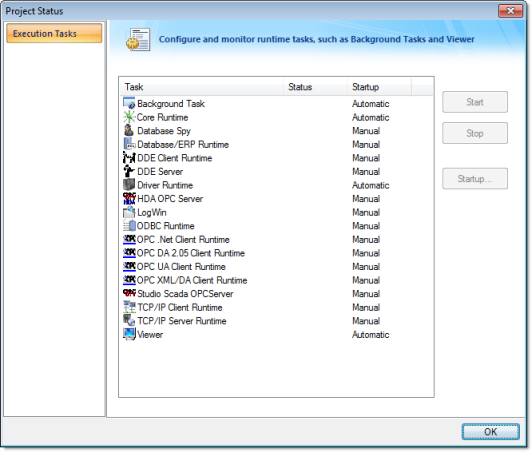 Web Studio Help dialog projectstatus Using the LogWin Module