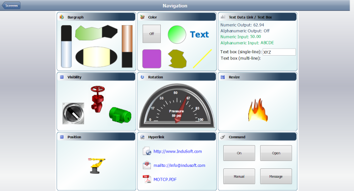 Web Studio Help illus mobileaccess screensexample Use the Screens control