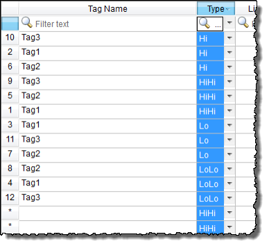 Web Studio Help illus worksheets sortfilter2 Sort or filter the rows in a worksheet