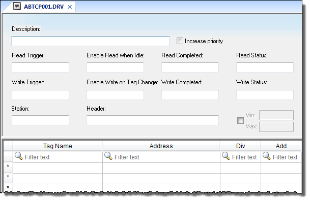 Web Studio Help worksheet comm driver standard Standard Driver Sheets