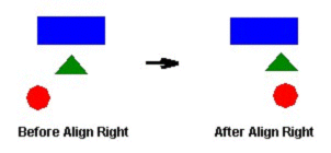 Web Studio Help illus obj aligning right Align