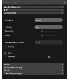 Corel WinDVD enhancements audio%20effect Audioeffekt einstellen
