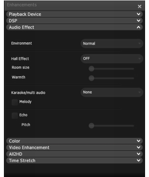 Corel WinDVD enhancements audio%20effect Setting Audio Effect