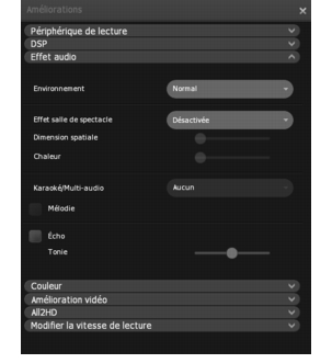 Corel WinDVD enhancements audio%20effect Configuration de l'option Effet audio
